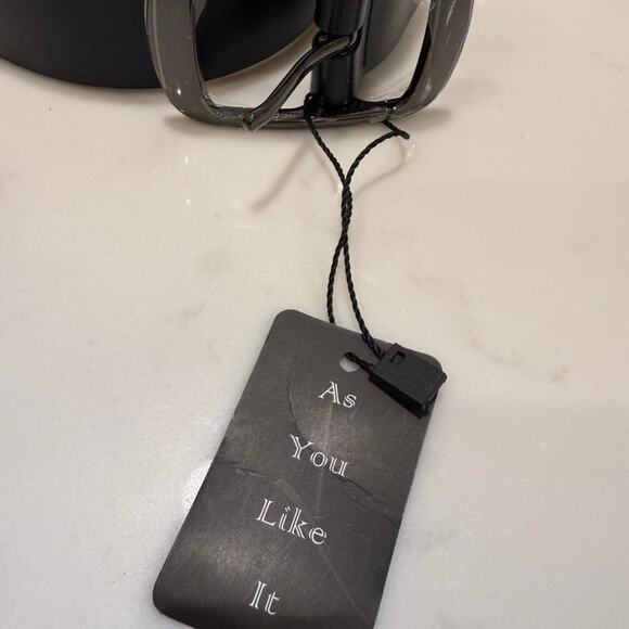 NWT AYLI As You Like It Black Leather Belt - Picture 4 of 5